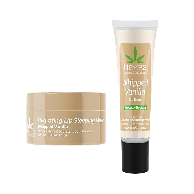 Hempz Hydrating Lip Sleeping Mask - Whipped Vanilla (.70 Oz.) | Overnight Hydrating Lip Balm with Vanilla Lip Butter Balm, Soothing and Hydrating Lip Care for Men or Women, .44oz-VivaGrace Women