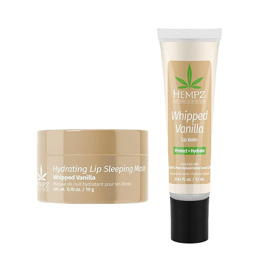 Hempz Hydrating Lip Sleeping Mask - Whipped Vanilla (.70 Oz.) | Overnight Hydrating Lip Balm with Vanilla Lip Butter Balm, Soothing and Hydrating Lip Care for Men or Women, .44oz-VivaGrace Women