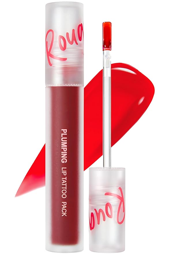 Rouge Star Plumping Lip Tattoo (0.17 oz) - 72-HR Long Lasting Waterproof Peel Off Lip Stain - Transfer-Proof, Non -Sticky Hydrating Matte Lip Tint Tattoo (Classic Red)-VivaGrace Women