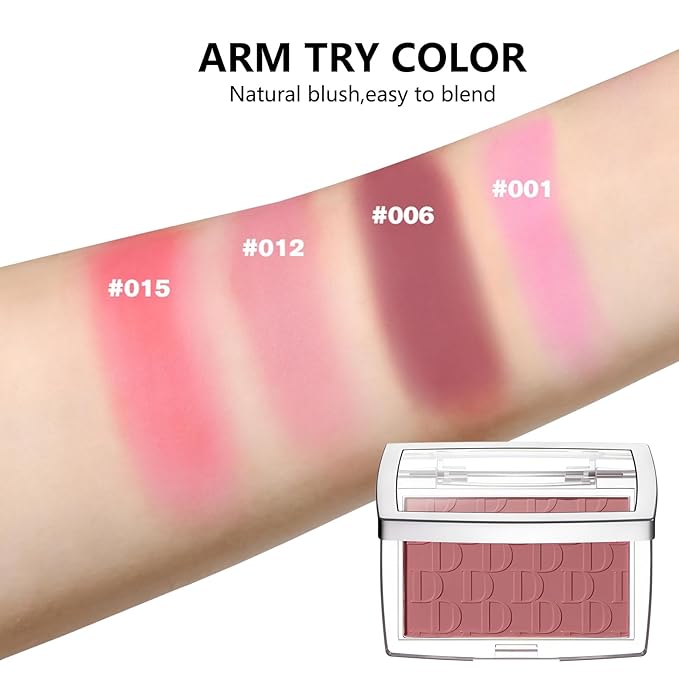Embossed Blush, Palette Pink Dark Powder Blush Palette-VivaGrace Women