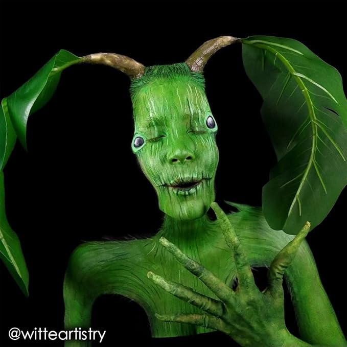 Mehron Makeup Paradise Makeup AQ Refill Size | Stage & Screen, Face & Body Painting, Beauty, Cosplay, Halloween | Water Activated Face Paint, Body Paint, Cosplay Makeup .25 oz (7 ml) (AMAZON GREEN)-VivaGrace Women