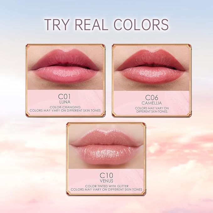 CATKIN Lip Balm Set Color Tinted Changing Lipstick Ultra Hydrating Lip Moistrurizer Chapstick with Vitamin E Nourishing For Cracked & Dry Lips 0.12 oz 3pcs Gift Box(01+06+10)-VivaGrace Women
