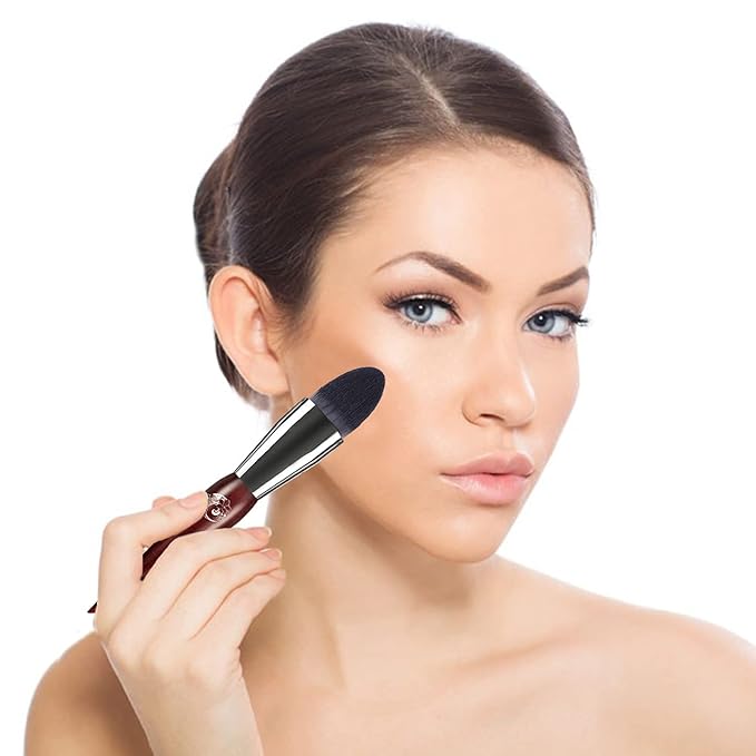 ENERGY Concealer Brush,Tapered Kabuki Foundation Makeup Brush for Under Eye Concealing Blending Liquid Cream Setting Powder Make Up for Full Coverage Cosmetic Applicator Soft Dense Makeup Tool-VivaGrace Women