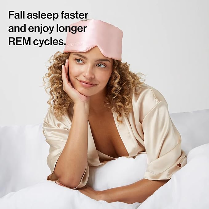 Dore & Rose Deep Sleep Mask Light Blocking, 23 Momme Mulberry Silk Eye Mask, Ultra Soft, Adjustable - Travel Sleeping Mask for Men & Women - Pink-VivaGrace Women