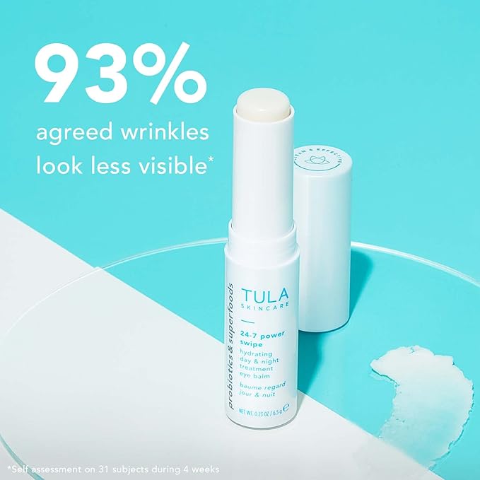 TULA 24-7 Power Swipe Hydrating Eye Balm | Dark Circle Treatment, Instant Brightening, Portable | 0.23oz-VivaGrace Women