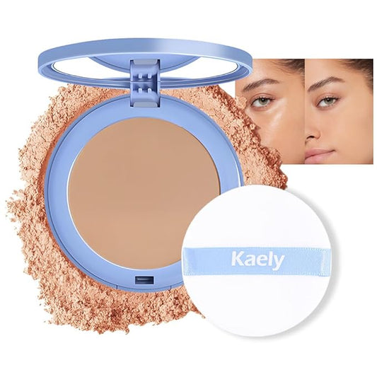 evpct Kaely Oil Control Pressed Face Powder, Get Smooth Flawless Fine Lines and Lightweight Finishing Foundation, Control Shine Long Lasting Waterproof Face Setting Powder Cosmetic, 12 Radiant Sand-VivaGrace Women