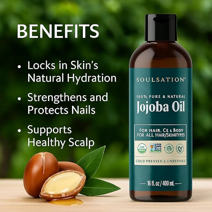 Organic Jojoba Oil for Skin, Hair & Face (8oz) | 100% Pure, Natural Cold Pressed-VivaGrace Women