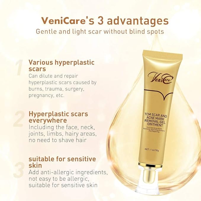 Acne Scar Removal Cream Stretch Marks Face Skin Cream Shrink Pores Gel-Fade Scar Marks Acne Skin Care (Packaging Upgrade) VeniCare-VivaGrace Women