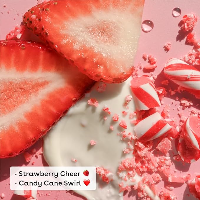 eos Holiday Lip Balm Gift- Strawberry Cheer & Candy Cane Swirl, Stocking Stuffers, All-Day Moisture Lip Care, 0.14 oz, 2-Pack-VivaGrace Women