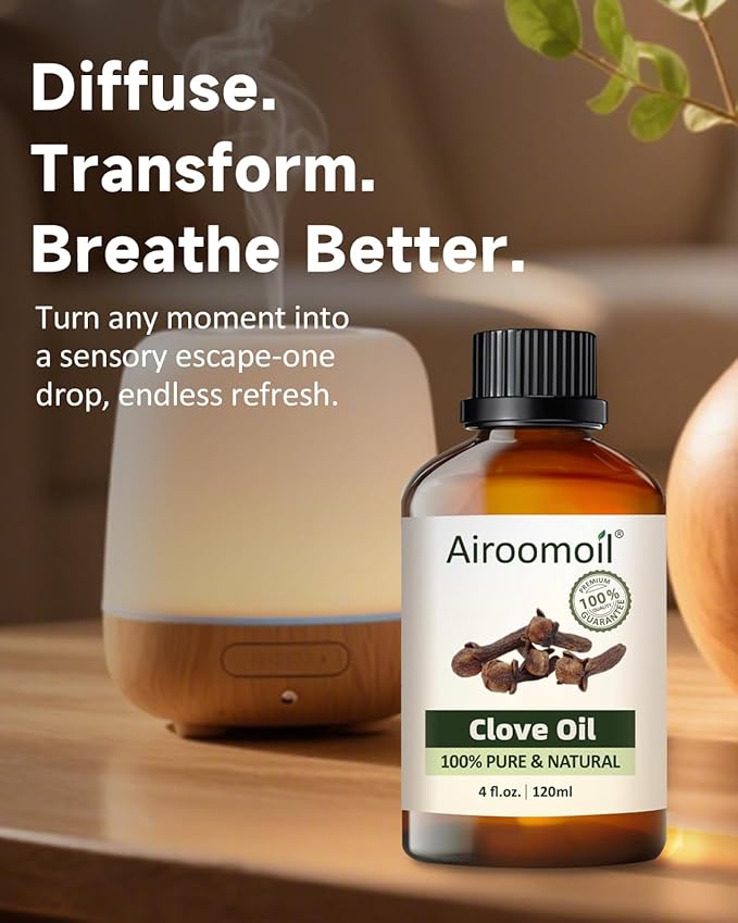 Pure Clove Essential Oil, 100% Pure Natural Clove Essential Oil, Premium Grade Essential Oils for Diffusers for Home, Skin, Care Massage, Soap Making, Aromatherapy, 4 Fl Oz | 120ml-VivaGrace Women