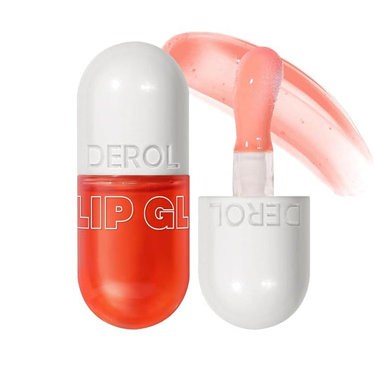 Lip Plumper Raspberry (0.19 Fl. Oz.) Lip Gloss Natural Lip Oil 2in1 Lip Care Serum for Beautiful Fuller-Looking Lips, Hydrating & Reduce Fine Lines,Grapefruit-VivaGrace Women