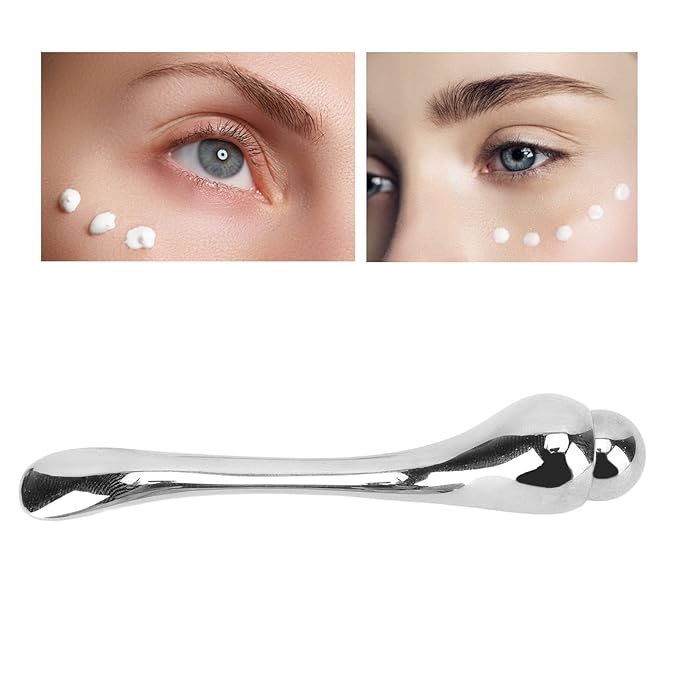 Eye Cream Massage Stick Magnetic Double Head Eye Cream Applicator for Facial Skin Care Silver-VivaGrace Women
