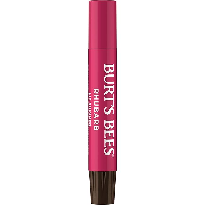 Burt's Bees Shimmer Lip Tint Set, Tinted Lip Balm Stick, Moisturizing for All Day Hydration with Natural Origin Glowy Pigmented Finish & Buildable Color, Rhubarb (4-Pack)-VivaGrace Women