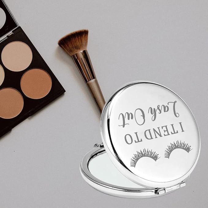 TGBJE Eye Lash Pocket Mirror Lashes Girl Gift I TEND to Lash Out Compact Mirror for Women Girls Beautician Gift (lash out mirror)-VivaGrace Women