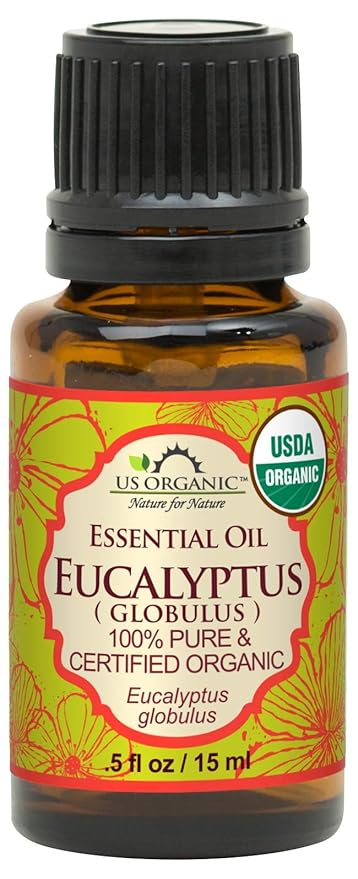US Organic 100% Pure Eucalyptus Essential Oil (Globulus) - USDA Certified Organic, Steam Distilled - W/Euro droppers (More Size Variations Available) (15 ml / .5 fl oz)-VivaGrace Women