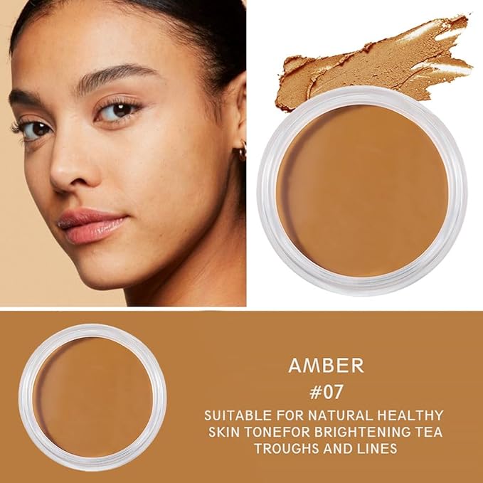 Kaely Cream Pot Concealer Full Coverage Set,Conceal Brighten Dark Circles,under Eye Brightener Color Correcting Concealer,Waterproof Foundation Palette with Brush,corrector de ojeras,Vegan Makeup,07-VivaGrace Women