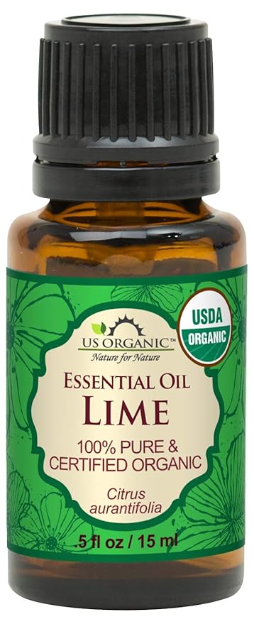 US Organic Lime Essential Oil - Certified Organic, Steam Distilled - W/Euro droppers (More Size Variations Available) (15 ml / .5 fl oz)-VivaGrace Women