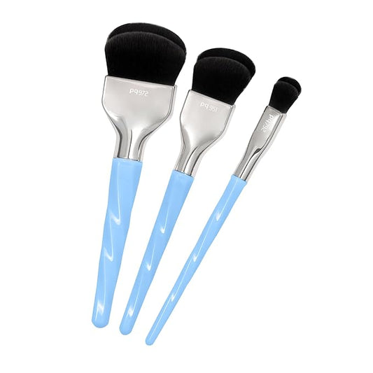Bdellium Tools Professional Makeup Brush - Blue Double Dome Blender 3pc Brush Set-VivaGrace Women