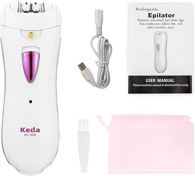 Smooth Glide Epilators Hair Removal for Women, Rechargeable Epilator, Portable Glamorous Skin Epilator for Women Face with LED Light, Hair Removal Device for Armpits/Bikini Line/Chin/Arms/Legs-VivaGrace Women