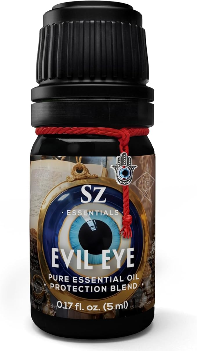 Evil Eye Protection Pure Essential Oil Blend - All-Natural Oils for Spells, Cleansing, Amulets & Rituals - Safeguard Against Negativity Evil & Harm -Therapeutic Grade & Vegan (5ml)-VivaGrace Women