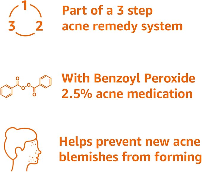 Amazon Basics 3-Step Acne Remedy System Treatment, 2 Fluid Ounces, 1-Pack