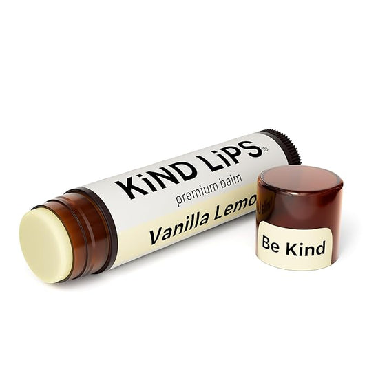 Kind Lips Lip Balm - Nourishing & Moisturizing Lip Care for Dry Lips with Shea Butter, Beeswax & Vitamin E | Vanilla Lemon Flavor | 0.15 Oz (Single Tube)-VivaGrace Women