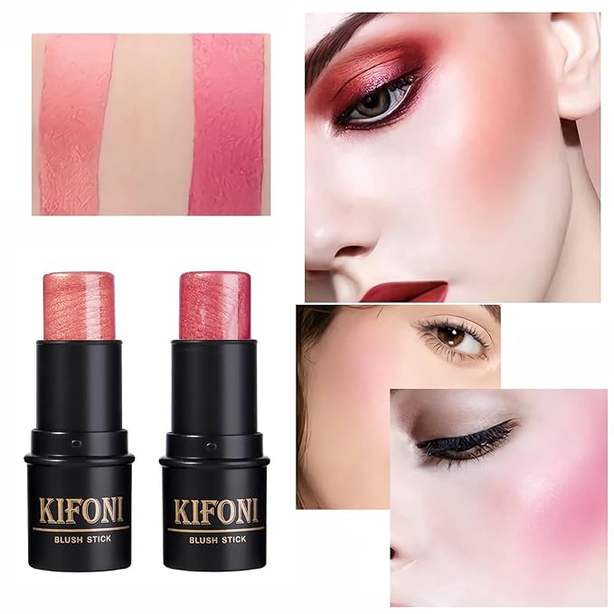 4 Pcs Cruelty-Free Waterproof Highlighter Makeup Sticks Shimmer Illuminator and Blush Stick Face Contour Cosmetics Set Easy To Use Blends Effortlessly-VivaGrace Women