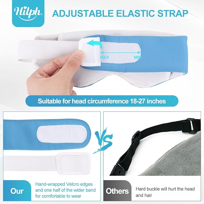 Hilph Microwave Warm Eye Mask for Dry Eyes, Heated Eye Mask Moist Heat Warm Eye Compress for Blepharitis, Styes, Tired Itchy Eyes, Eye Strain, Fatigue Eye Treatment (Blue)-VivaGrace Women