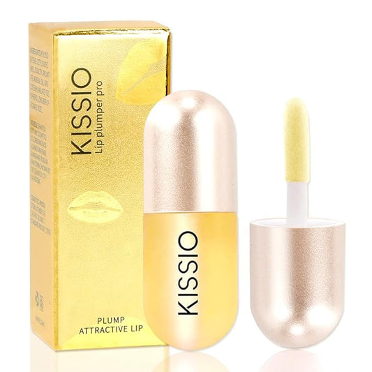 KISSIO Lip Plumper,Day Lip Plumper,Lip Enhancer,Plant Extracts Plumping Lip Serum,Lip Plumping Balm,Moisturizing Clear Lip Gloss for Fuller Lips and Hydrated Beauty Lips 5.5ml (06 Clear)-VivaGrace Women