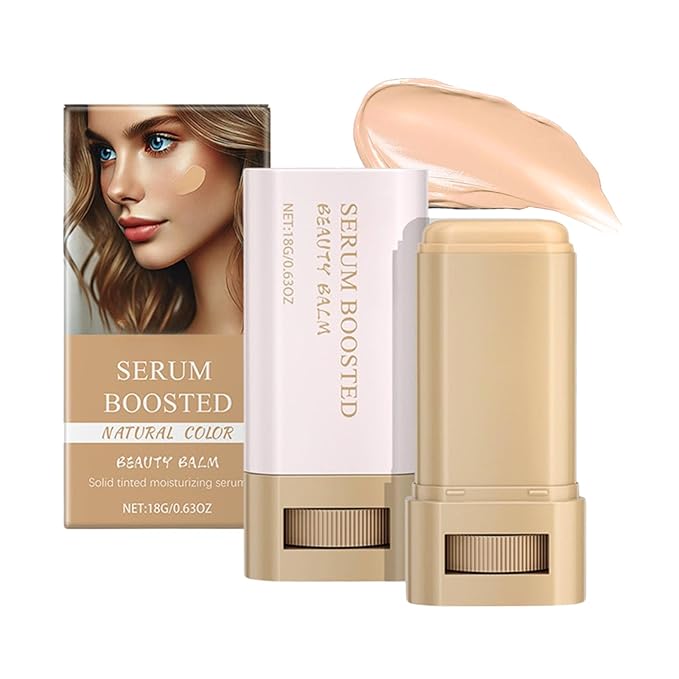 Be auty Balm Skin Tint Stick - Tinted Moisturizer for Face - Multi-Use Foundation Stick Full Coverage - Tinted Solid Serum Foundation Balm for Contour Concealer, Natural Finish-VivaGrace Women