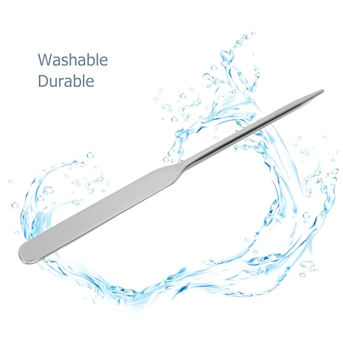 Stainless Steel Makeup Spatula, Liquid Foundation Spatula Stainless Steel Ergonomic Nail Art Stirring Tool Makeup Artist Makeup Tool-VivaGrace Women