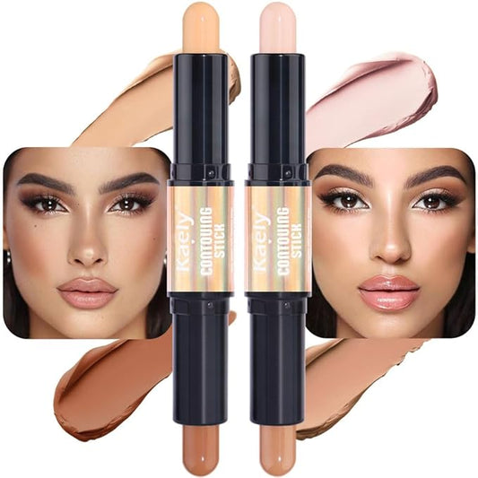 evpct 2in1 Face Shaping & Contouring Stick Cream Contour Concealer Bronzer Stick Makeup Kit for Face Highlighter Makeup Stick contorno maquillaje de maquillaje, ORIGINAL Universal + ORIGINAL Medium-VivaGrace Women
