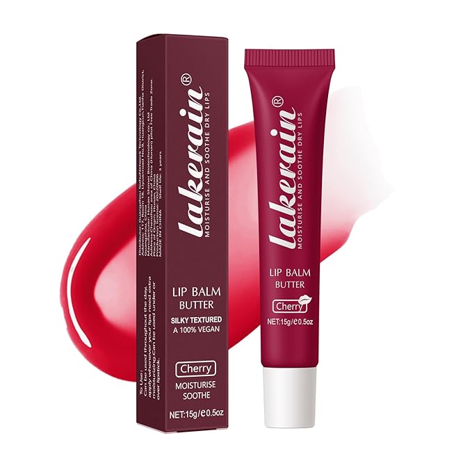 Moisturizing Lip Balm Butter for Dry Cracked Lips,Day/Night Hydrating Lip Mask, Ultra-Nourishing Lip Care Moisturizer for Soft, Smooth and Supple Lips (Cherry)-VivaGrace Women