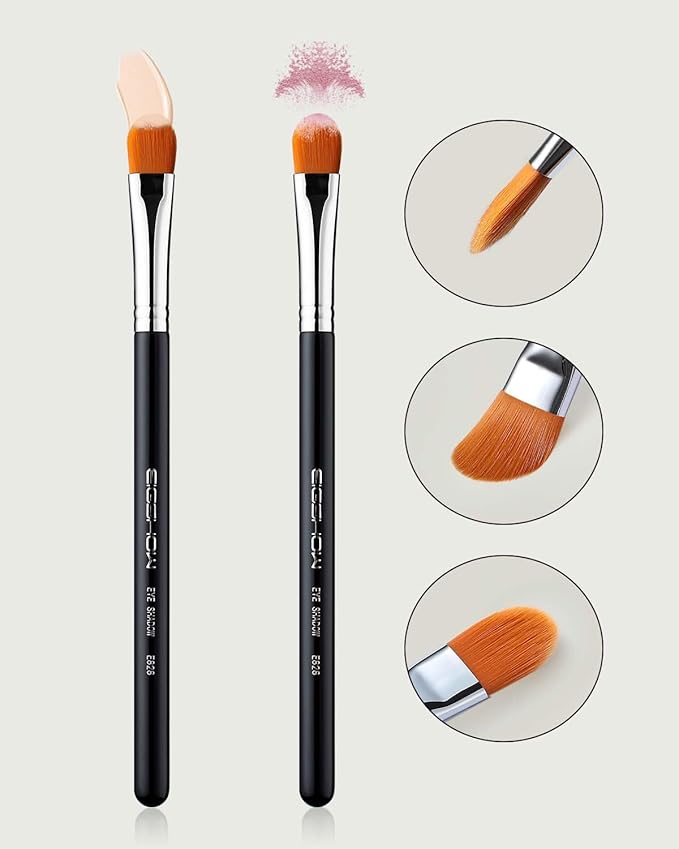 Concealer Brushes, EIGSHOW Eyeshadow Primer Brush for Concealer, Blending, Eyeshadow - Professional Tools for Applying Cream, Liquid Shadows and Eye Primer Base (E828 2piece)-VivaGrace Women