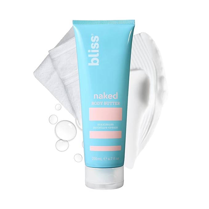 Bliss - Naked Body Butter - Unscented - Maximum Moisture Cream - 6.7 Fl Oz - Daily Moisturizer for Women & Men - Fragrance Free - Vegan and Cruelty Free-VivaGrace Women