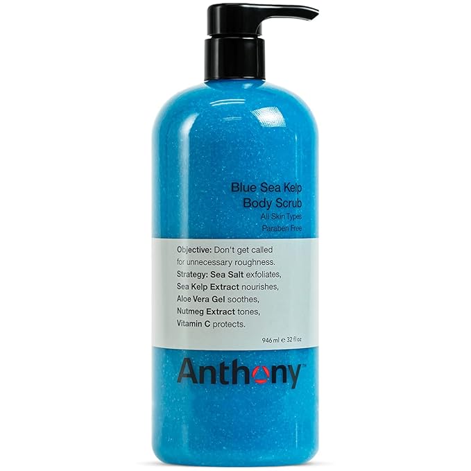Anthony Exfoliating Body Scrub, Sea Salt, Vitamin C & Aloe Vera, Deep Cleans, Smooths Rough Patches, Soothes & Protects Skin, Hydrating Blue Sea Kelp Body Wash, 32 Fl Oz-VivaGrace Women