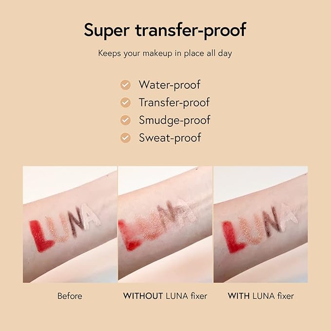 LUNA Long Lasting Setting Fixer Spray 3.3 fl oz, Weightless with Micro-Fine Mist, Natural Finish, Non-Drying Formula for All Skin Types, Korean Makeup-VivaGrace Women