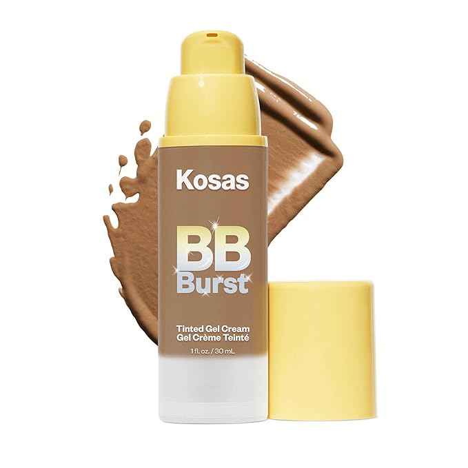 Kosas BB Burst Tinted Face Gel Cream - Supports Healthy Collagen, Smoothes Skin, Hydrates & Moisturizes - Lightweight Buildable Coverage - Medium Deep Warm Olive 35, (1 Oz/30 ML)-VivaGrace Women