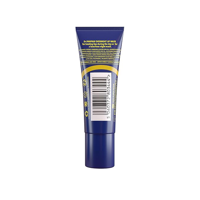 Overnight Lip Mask - Multi-Purpose Balm, Natural Pawpaw & Peptides Smooth Skin, Cracked Lips, Vegan, Ethical Beauty & Fregrance Free (10 ml)-VivaGrace Women