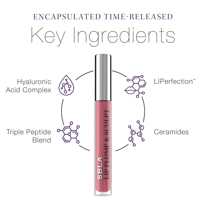 SBLA Beauty - Double The Plump - Lip Plump & Sculpt 11 Fl Oz / 325ml - Lip Plumper - Fuller & Firmer Lips, With Hyaluronic Acids & Peptides - Instantly Plumps, Enhances Hydrates, Reduces Fine Lines-VivaGrace Women