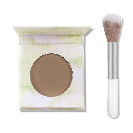 Matte Contour Palette, Face Sculpting Grey Contour Powder Palette for Light Fair Skin, Cool Toned Face Bronzer Makeup Contouring Palette, Buildable Matte Bronzer, 02#Dark Brown-VivaGrace Women