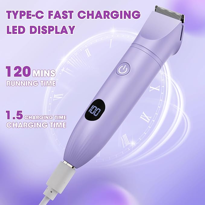 Bikini Trimmer Electric Razors for Women,3 in 1 Body Hair Removal Kit for Face,Pubic,Arm, Leg, Armpit, Bikini Trimmer,Painless IPX6 Waterproof Rechargeable Portable Lady Shavers Wet & Dry Gifts-VivaGrace Women