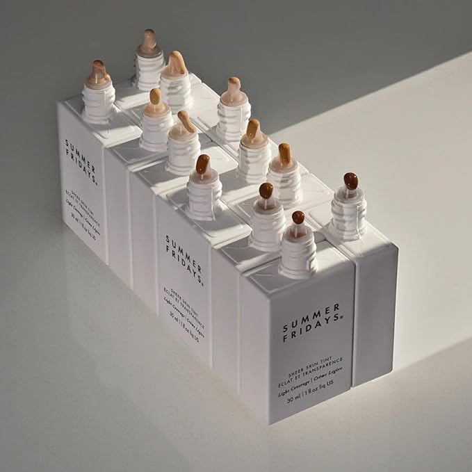 Summer Fridays Sheer Skin Tint - Tinted Moisturizer with Hyaluronic Acid - Helps Diminish Uneven Skin Tone - Sheer to Light Coverage - Shade 4.5 - Medium with Cool Peach Undertones (1 Fl Oz)-VivaGrace Women