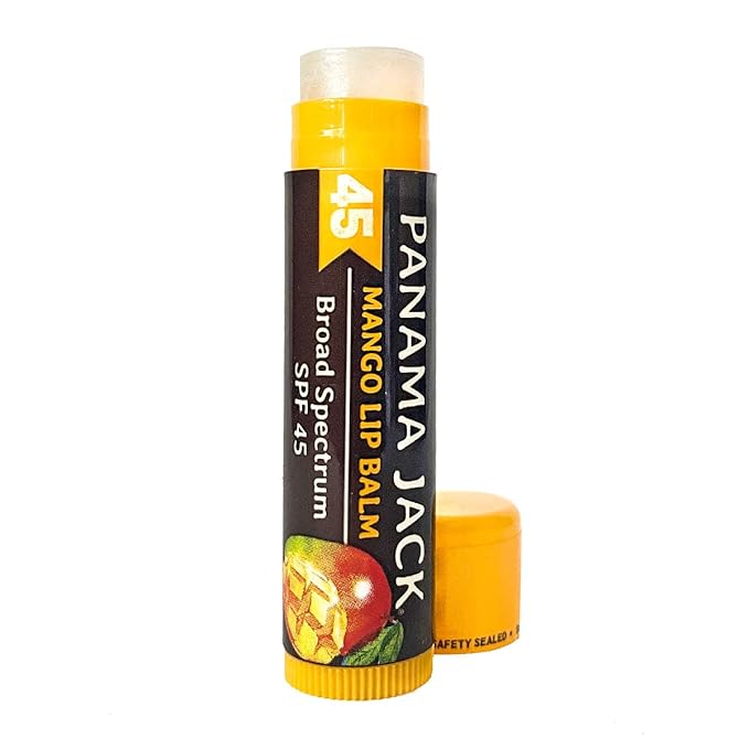 Panama Jack Sunscreen Lip Balm - SPF 45, Broad Spectrum UVA-UVB Sunscreen Protection, Prevents & Soothes Dry, Chapped Lips, Mango, 7-pack-VivaGrace Women
