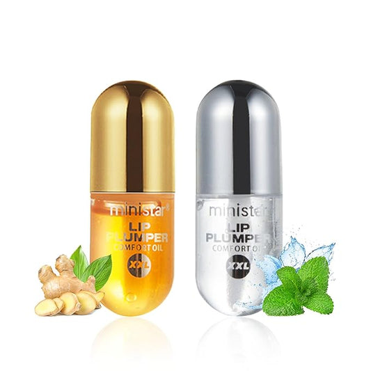 2PCS Lip Plumper Gloss Plumping Lip Gloss Set Natural Moisturizing Lip Plumping Gloss Daily Lip Care Products Lip Plumper Set for Women-VivaGrace Women