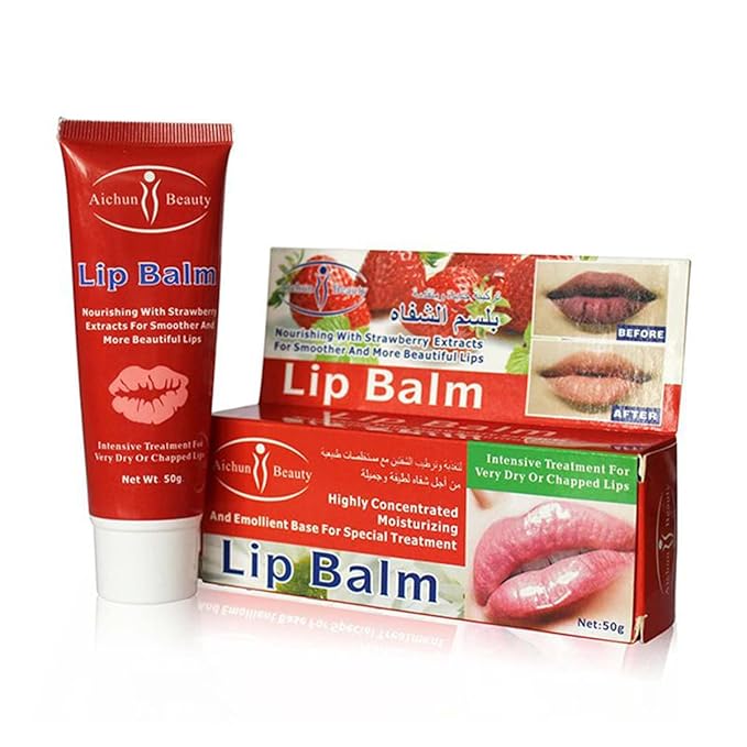 AICHUN BEAUTY Moisturizing Lip Balm Strawberry Smoother Dry Chapped Lips 50g/1.76oz-VivaGrace Women