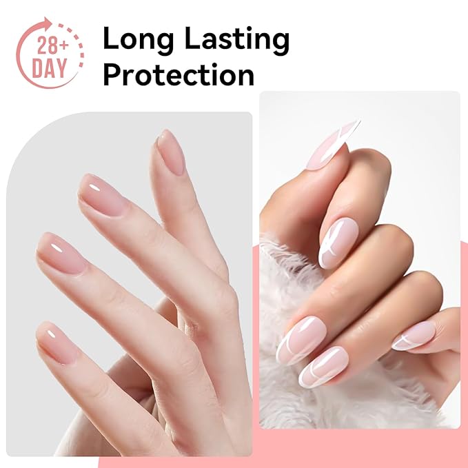 Makartt 3Pcs Builder Nail Gel with Top and Base Coat, Clear Gel Builder Kit for Nails Apex Building Thickening Strengthener Extension Rhinestone in a Bottle, UV Light Lamp Required-VivaGrace Women