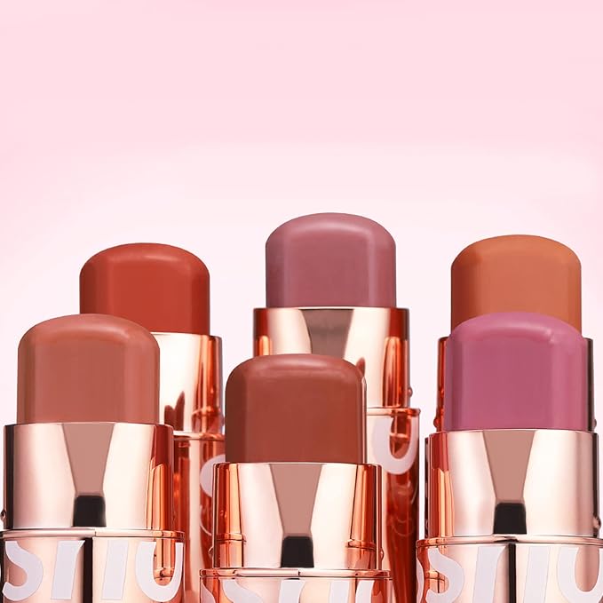 Cream Blush Stick for Cheeks Makeup, Waterproof Face Blush Stick Multi-Use Lip and Cheek Tint, Matte Finish Easy to Blend Lightweight Natural Cream Blusher Makeup for All Skin Tones-Cherry Pink-VivaGrace Women