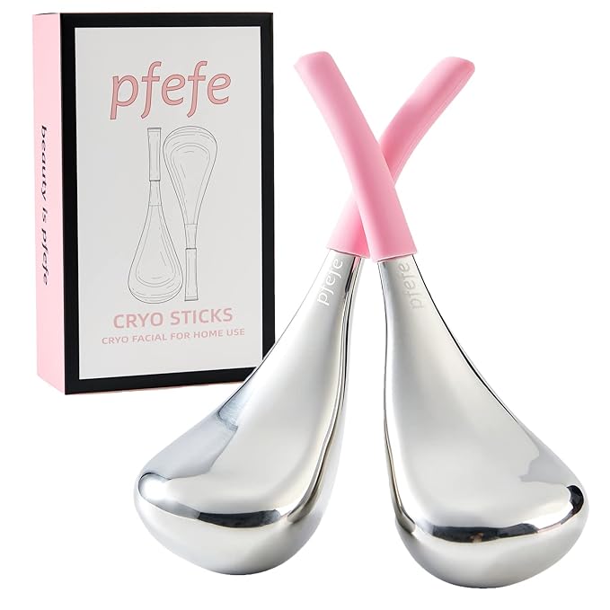 Cryo Sticks Facial Skin Care Ice Globes for Women Face Eyes, Stainless Steel Face Beauty Tools for Girls Ladies, Esthetician Supplies Cooling Spa Globes with Storage Case-VivaGrace Women