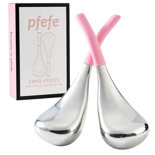 Cryo Sticks Facial Skin Care Ice Globes for Women Face Eyes, Stainless Steel Face Beauty Tools for Girls Ladies, Esthetician Supplies Cooling Spa Globes with Storage Case-VivaGrace Women